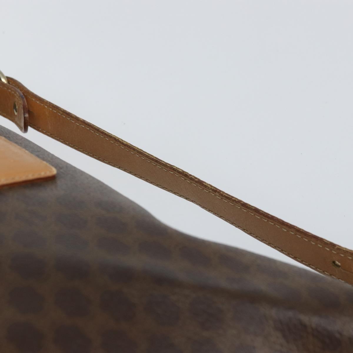 CELINE Macadam Canvas Accessory Pouch PVC Brown Gold Auth mr1813