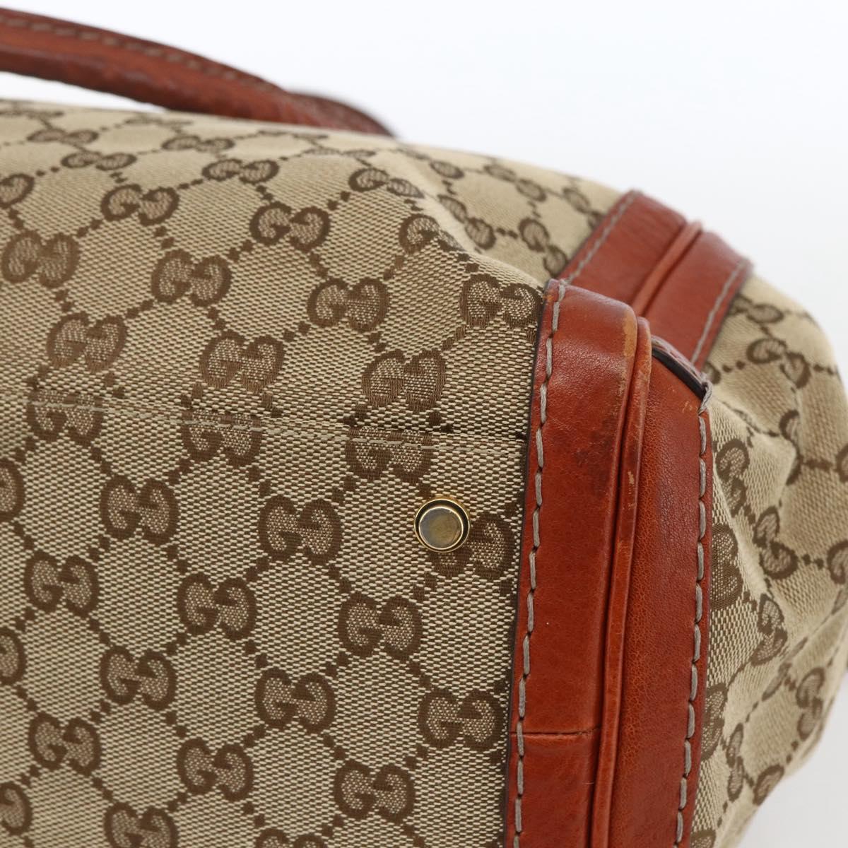 GUCCI GG Canvas Hand Bag Beige Gold 247183 Auth mr1815