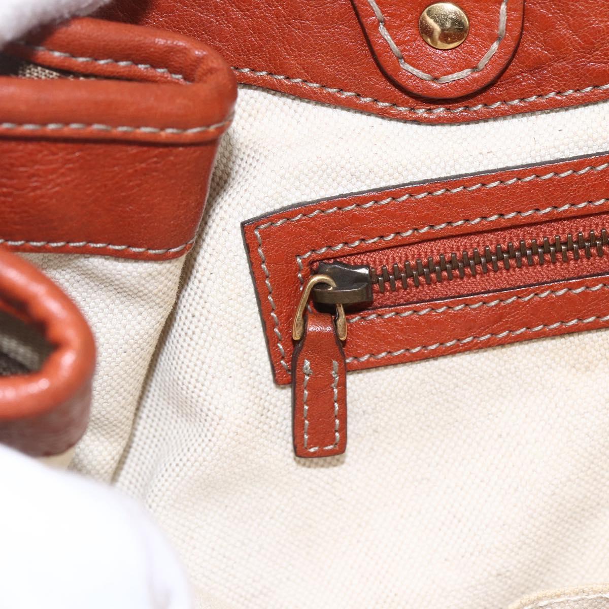 GUCCI GG Canvas Hand Bag Beige Gold 247183 Auth mr1815