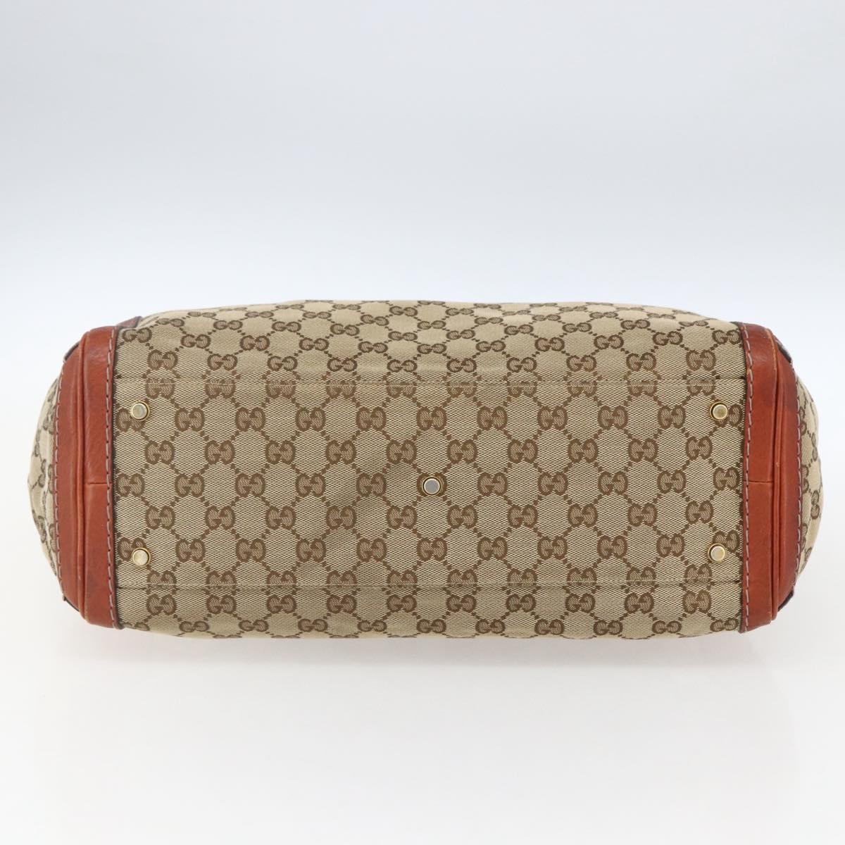 GUCCI GG Canvas Hand Bag Beige Gold 247183 Auth mr1815