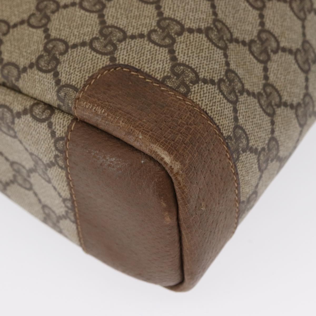 GUCCI GG Supreme Tote Bag PVC Beige Gold 002 115 0035 Auth mr1816