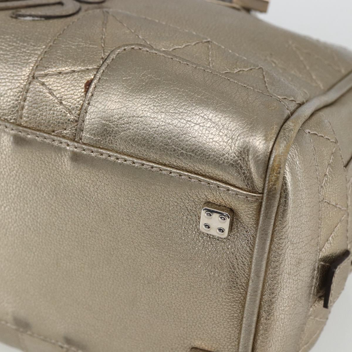 LOEWE Anagram Americana 28 Hand Bag Leather Gold Auth mr1819