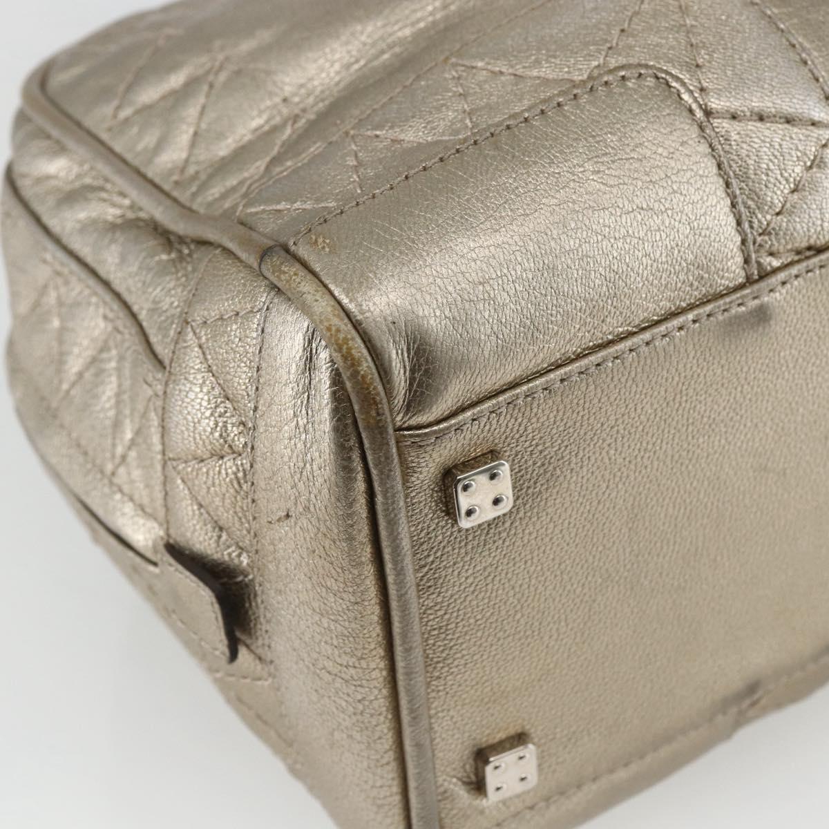 LOEWE Anagram Americana 28 Hand Bag Leather Gold Auth mr1819