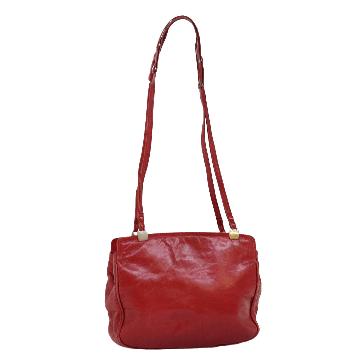 BOTTEGA VENETA Shoulder Bag Leather Red Auth mr183