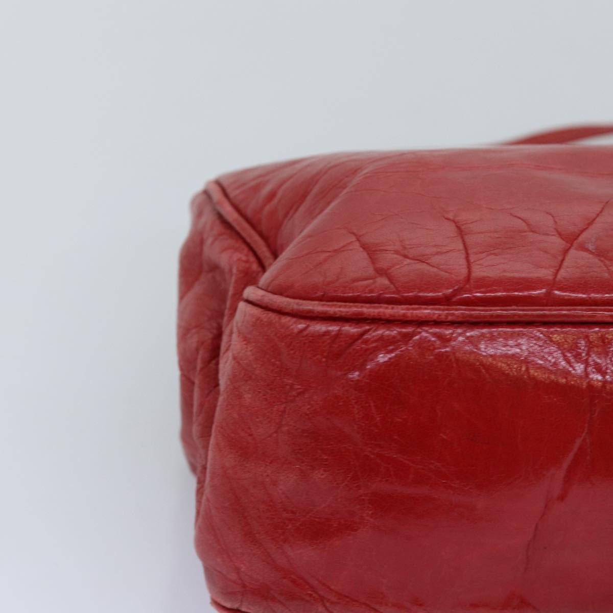 BOTTEGA VENETA Shoulder Bag Leather Red Auth mr183