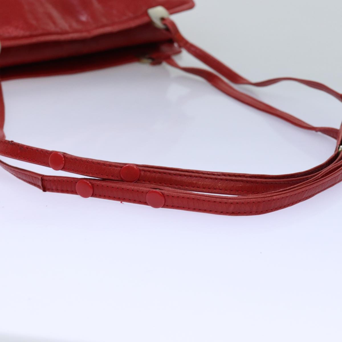 BOTTEGA VENETA Shoulder Bag Leather Red Auth mr183