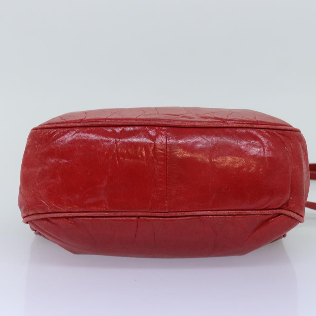 BOTTEGA VENETA Shoulder Bag Leather Red Auth mr183