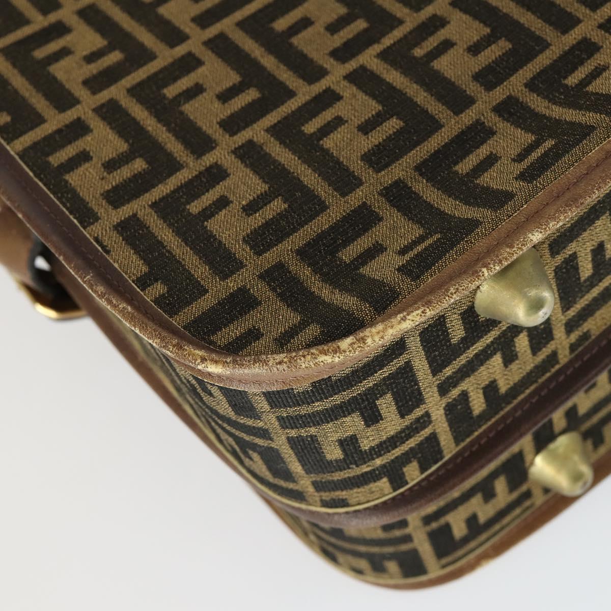 FENDI Zucca Canvas Garment Cover Brown Black gold Auth mr1832
