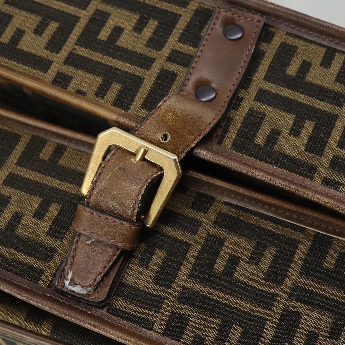 FENDI Zucca Canvas Garment Cover Brown Black gold Auth mr1832