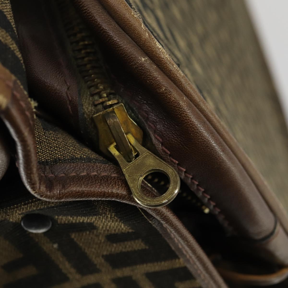 FENDI Zucca Canvas Garment Cover Brown Black gold Auth mr1832