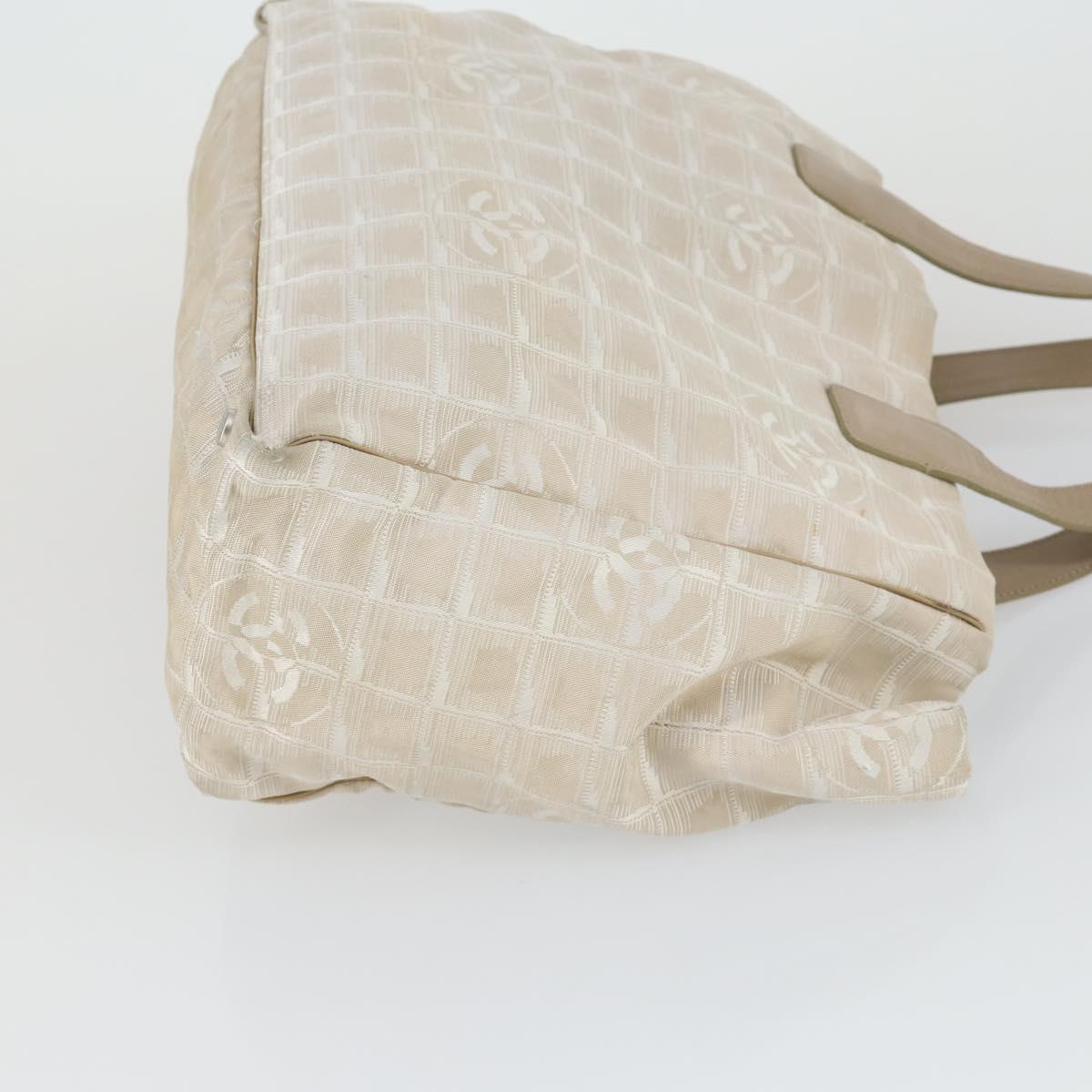 CHANEL New Travel line Tote Bag Nylon 2 Set Pink Beige CC Auth mr1839