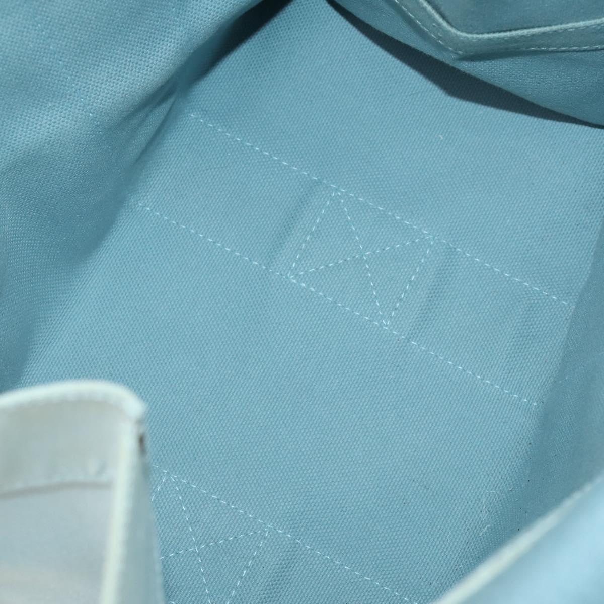 HERMES Bora Bora MM Hand Bag Canvas 2 Set Baby Blue Silver Auth mr1842