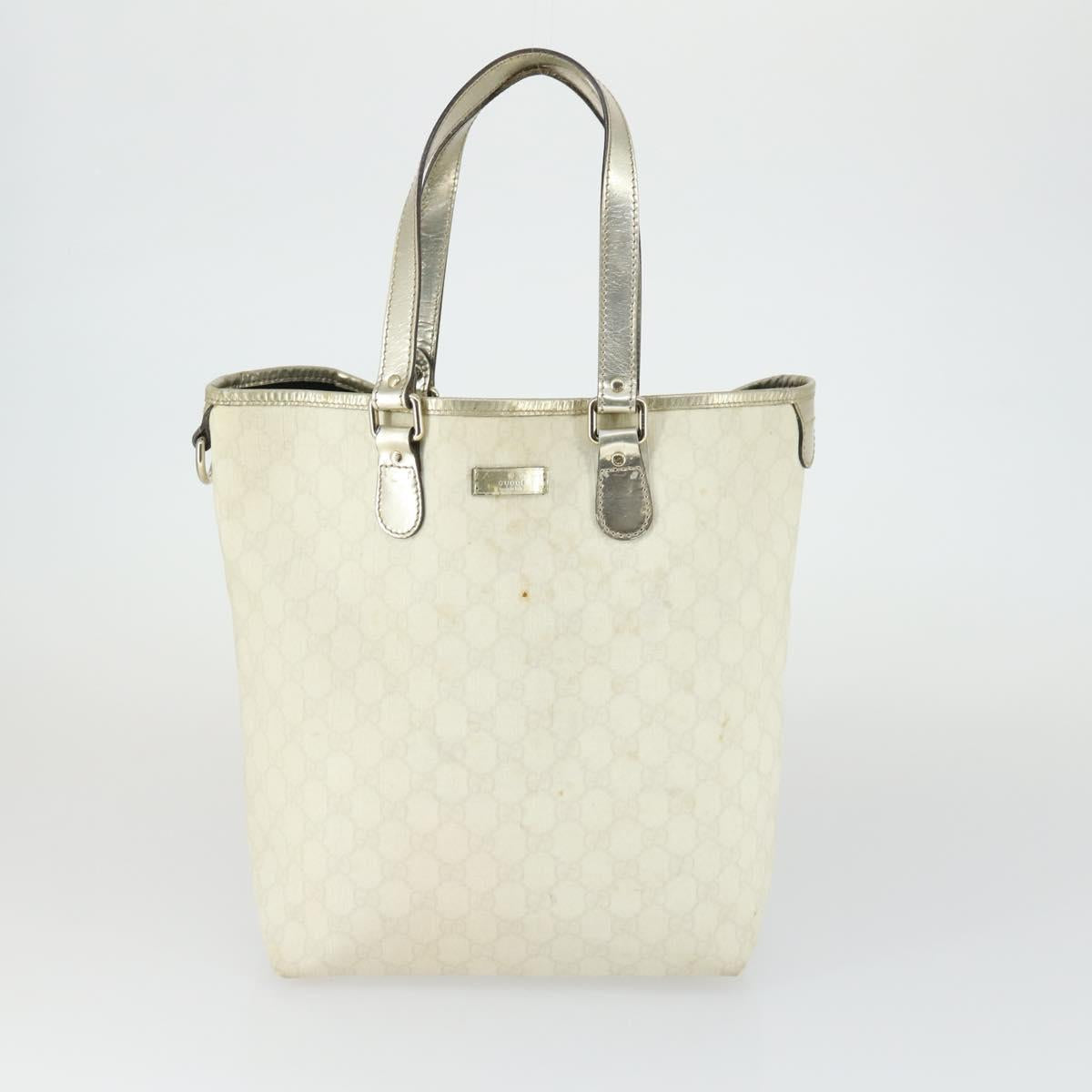 GUCCI GG Supreme Web Sherry Line Tote Bag PVC 5 Set Beige Red Auth mr1849