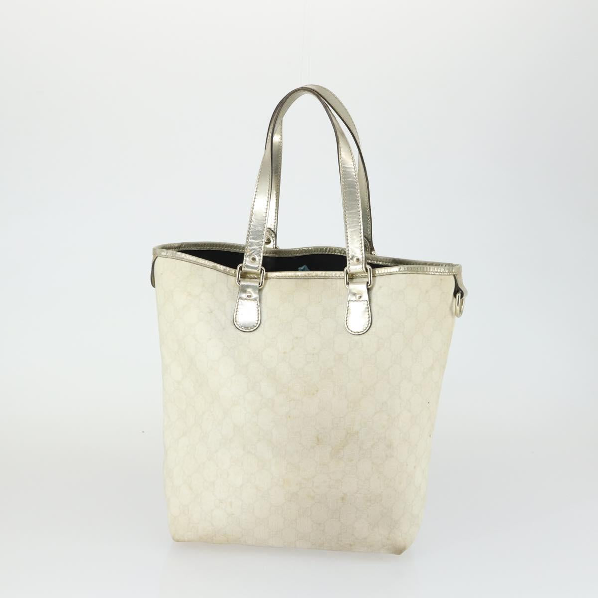 GUCCI GG Supreme Web Sherry Line Tote Bag PVC 5 Set Beige Red Auth mr1849