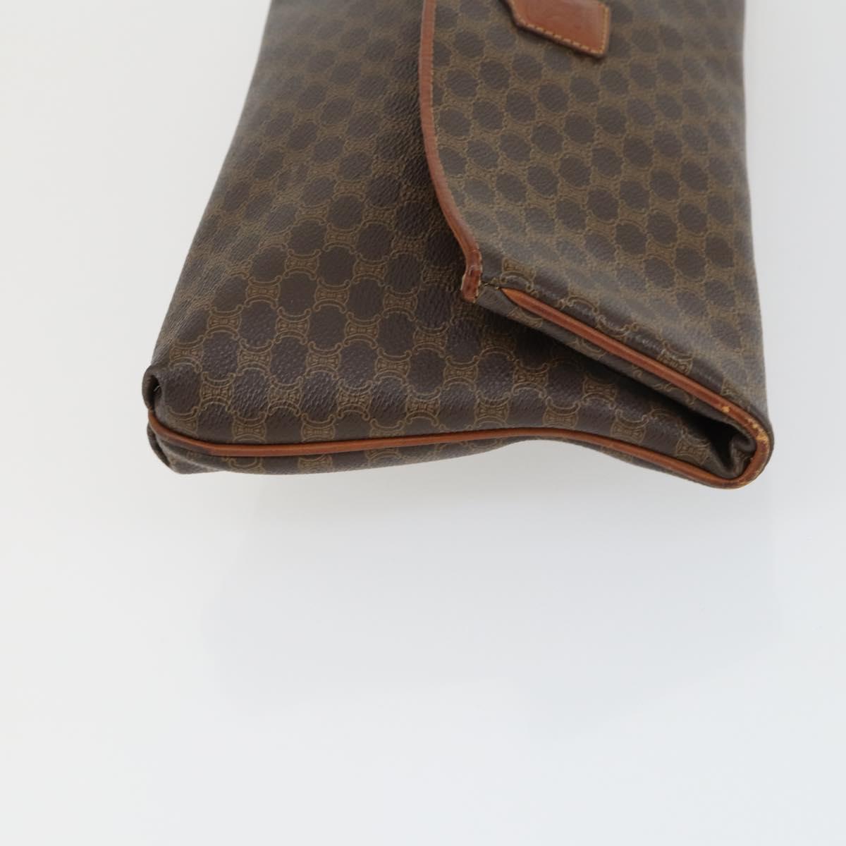 CELINE Macadam Canvas Shoulder Bag PVC 3 Set Brown Auth mr1851