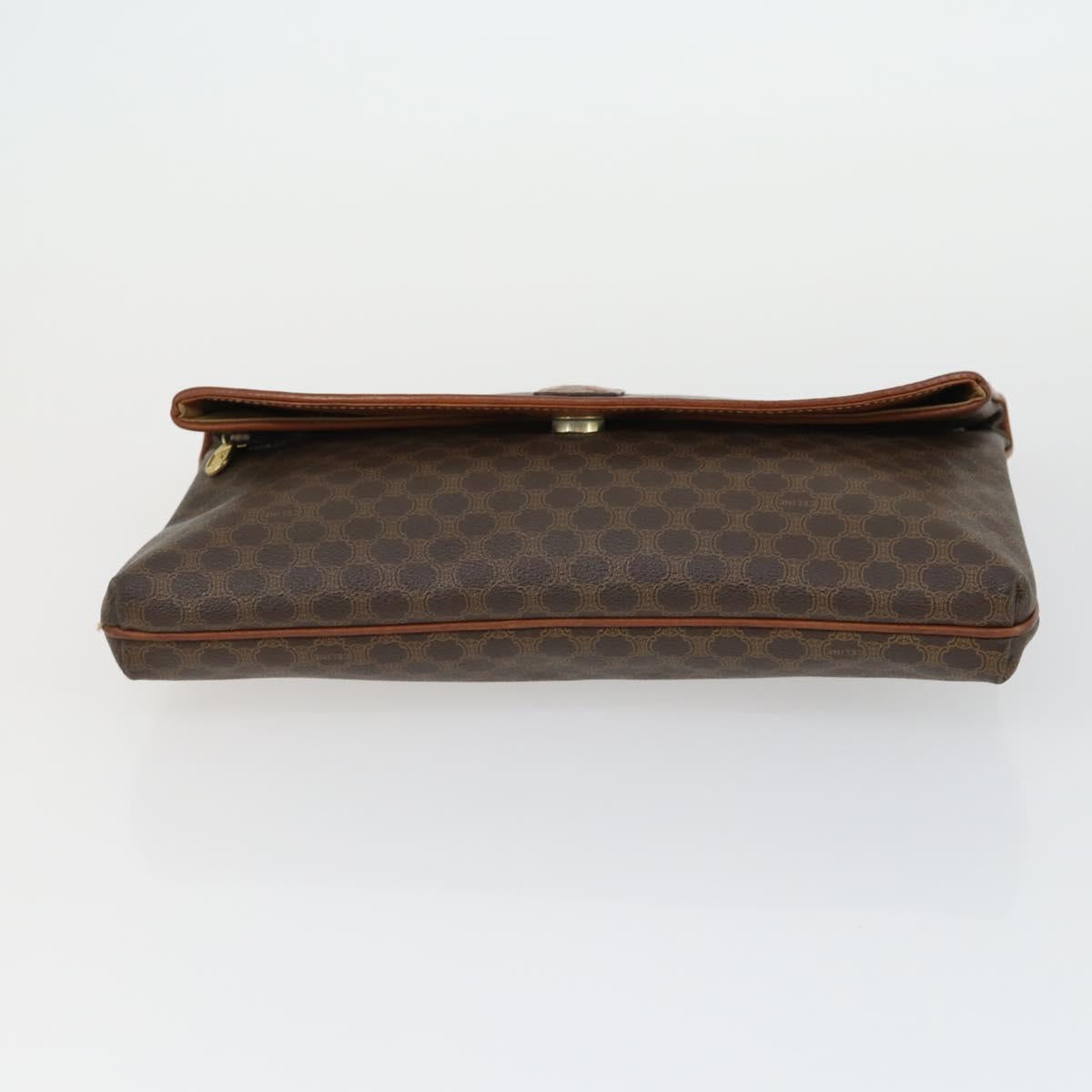 CELINE Macadam Canvas Shoulder Bag PVC 3 Set Brown Auth mr1851