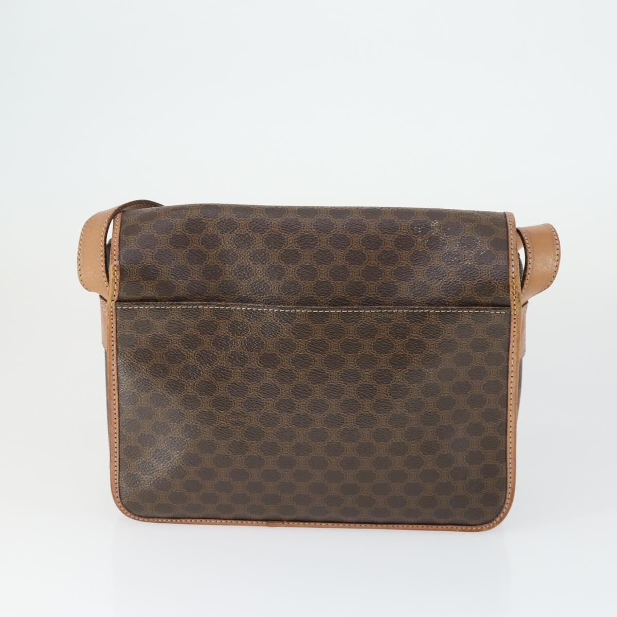 CELINE Macadam Canvas Shoulder Bag PVC 3 Set Brown Auth mr1851