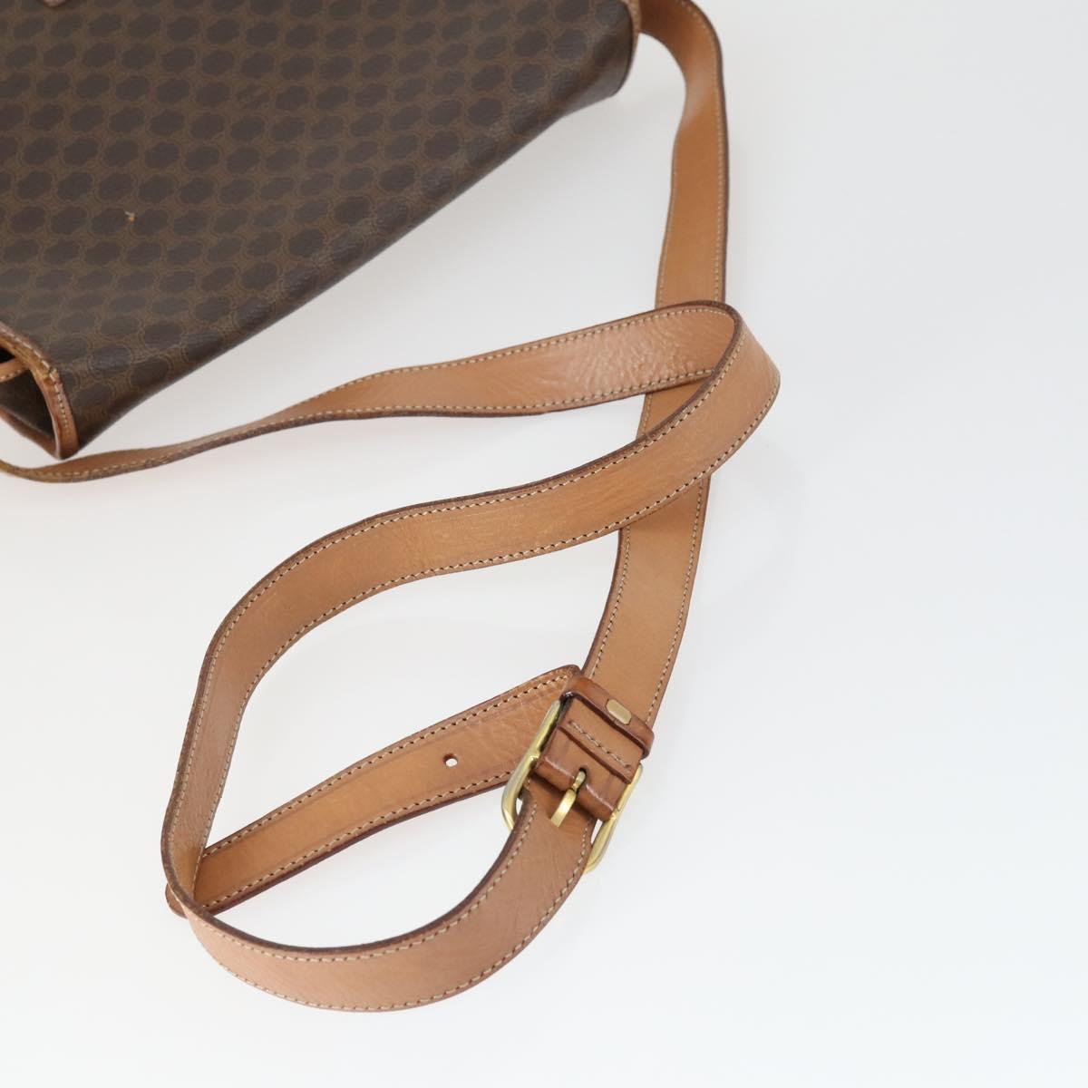 CELINE Macadam Canvas Shoulder Bag PVC 3 Set Brown Auth mr1851