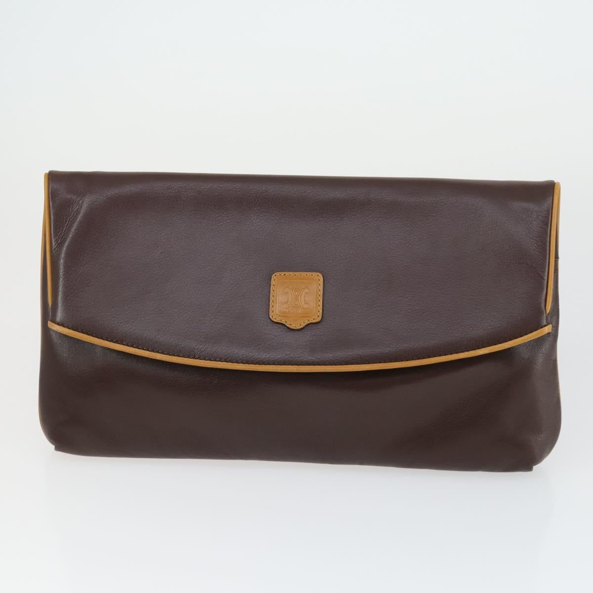 CELINE Macadam Canvas Shoulder Bag PVC 3 Set Brown Auth mr1851