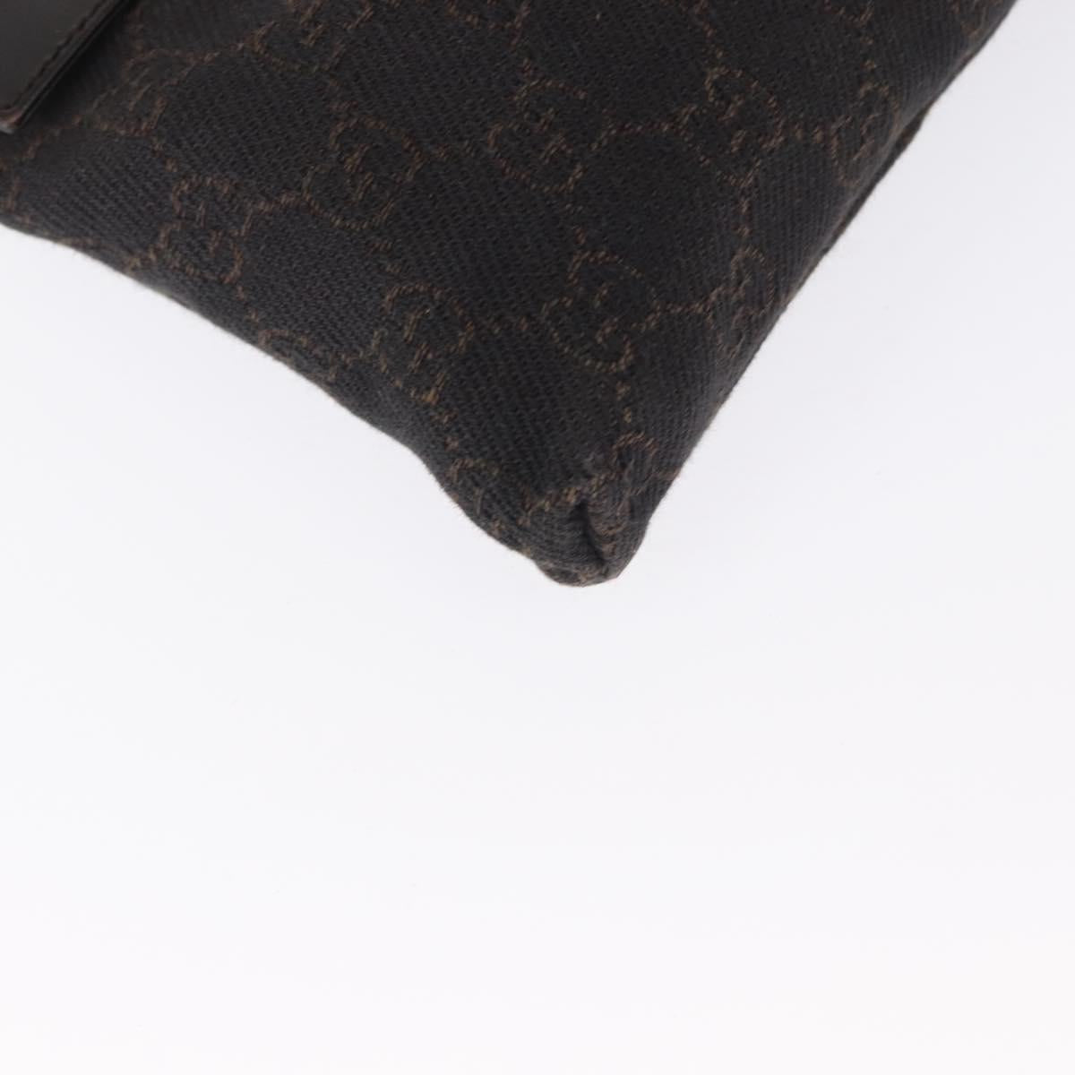 GUCCI GG Canvas Waist bag Brown Silver 28566 Auth mr1863