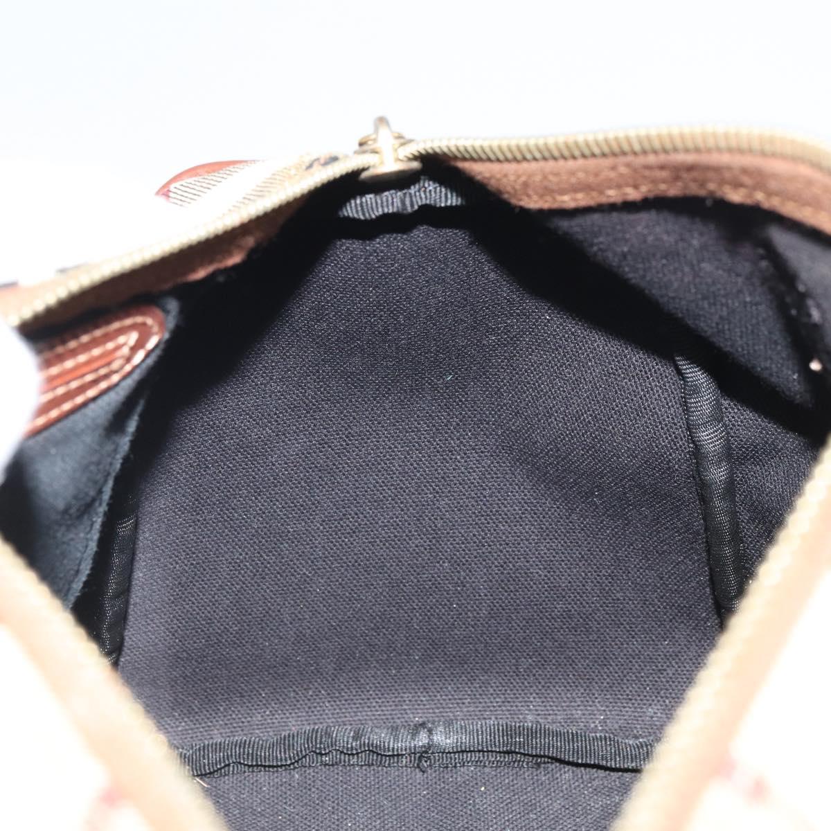 BURBERRY Nova Check Hand Bag PVC Beige Gold Auth mr1864V
