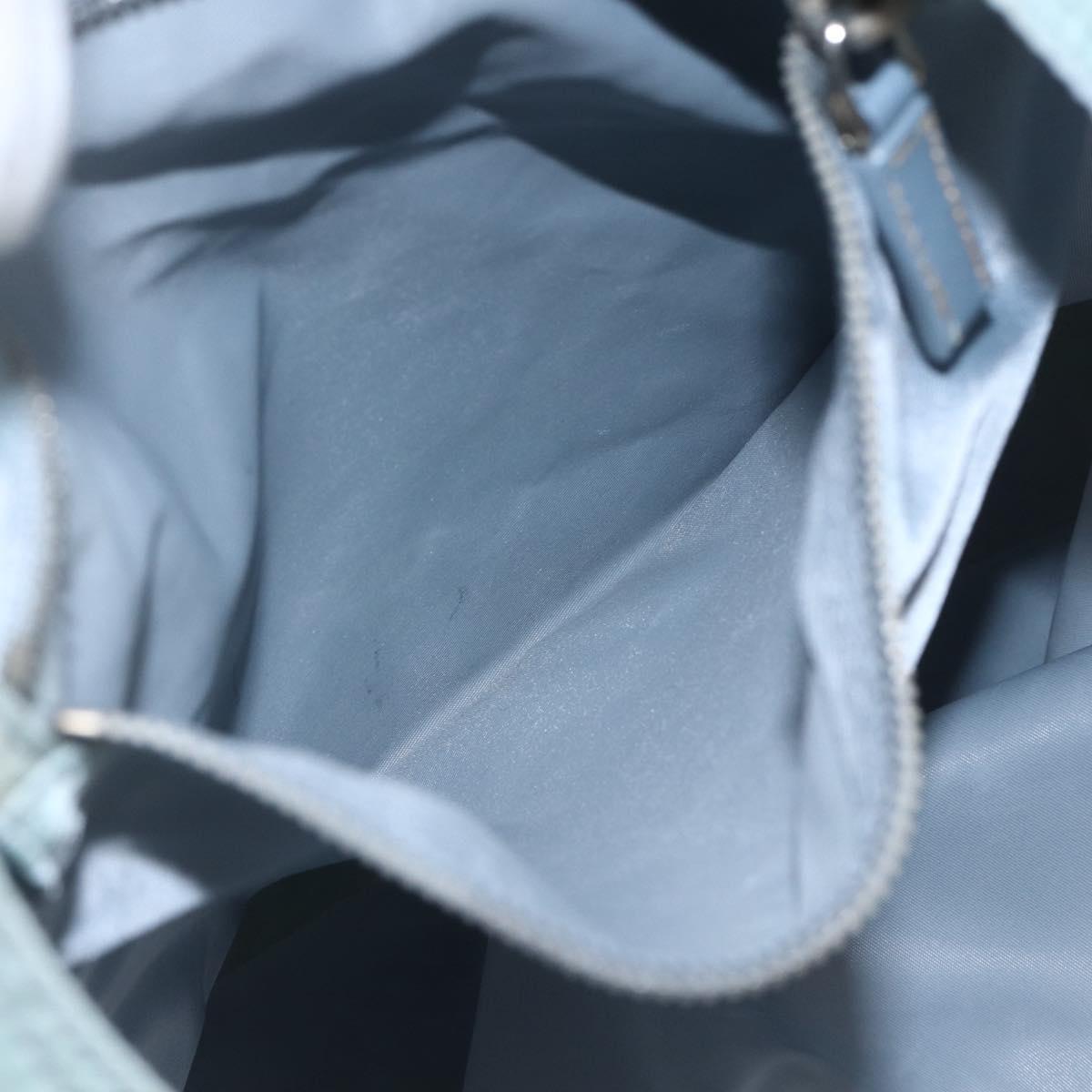 PRADA Hand Bag Nylon Light Blue Silver Auth mr1874