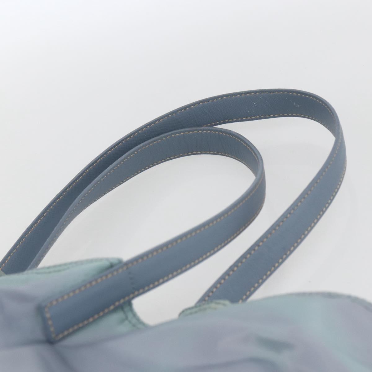 PRADA Hand Bag Nylon Light Blue Silver Auth mr1874