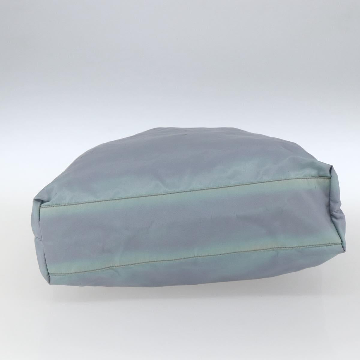 PRADA Hand Bag Nylon Light Blue Silver Auth mr1874