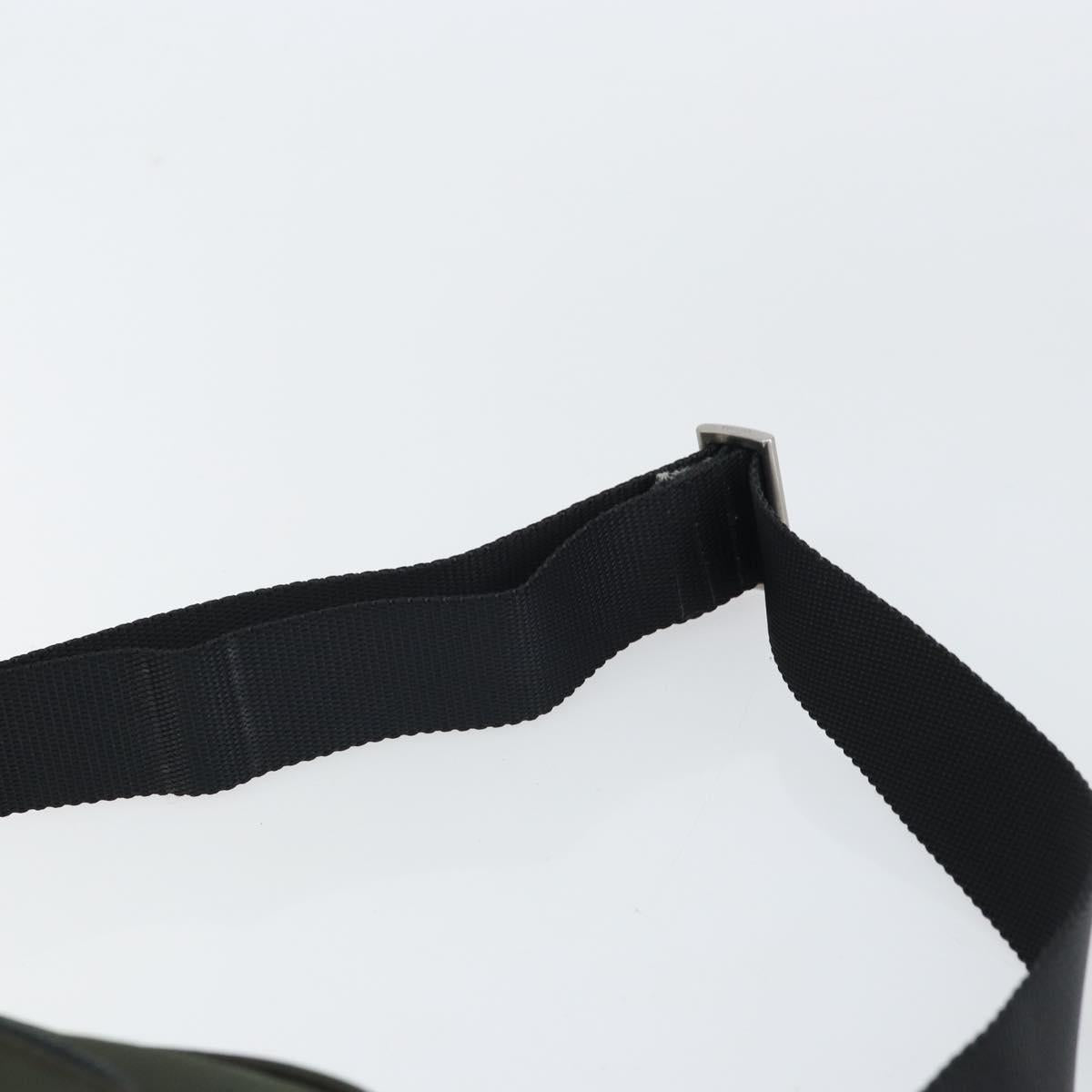 PRADA Shoulder Bag Nylon Khaki Silver Auth mr1875