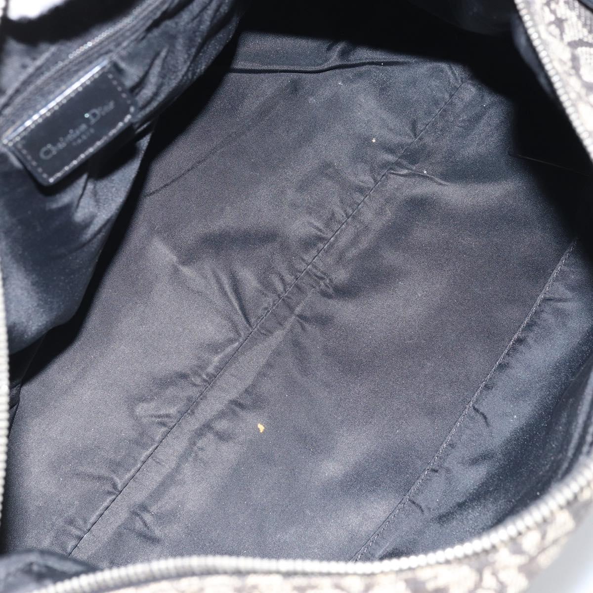 Christian Dior Trotter Canvas Boston Bag Black Silver Auth mr1878
