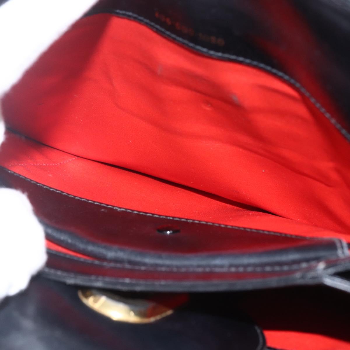 GUCCI Hand Bag Leather Black gold 406 000 1080 Auth mr1883