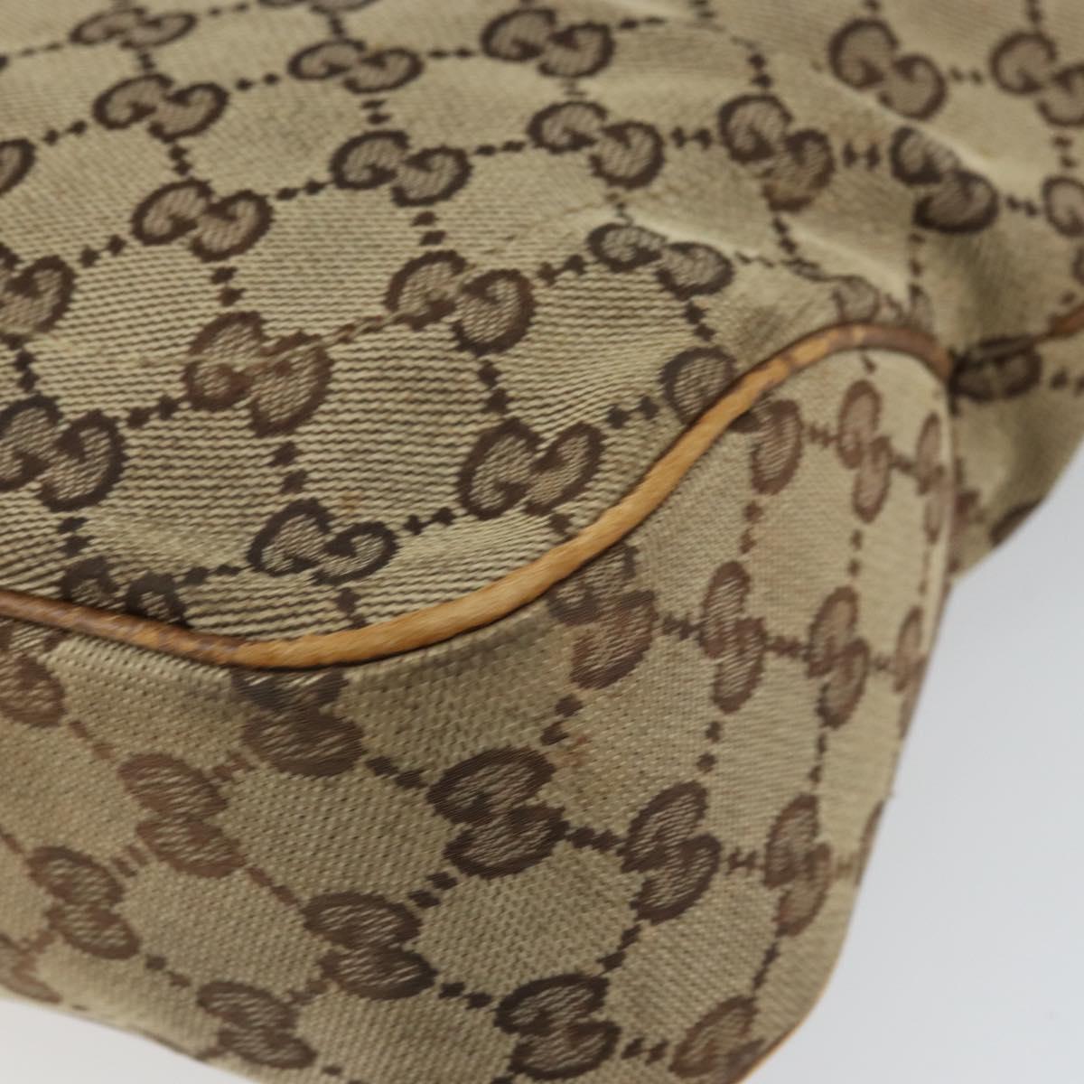 GUCCI GG Canvas Jackie Hand Bag Beige Gold 145817 Auth mr1884