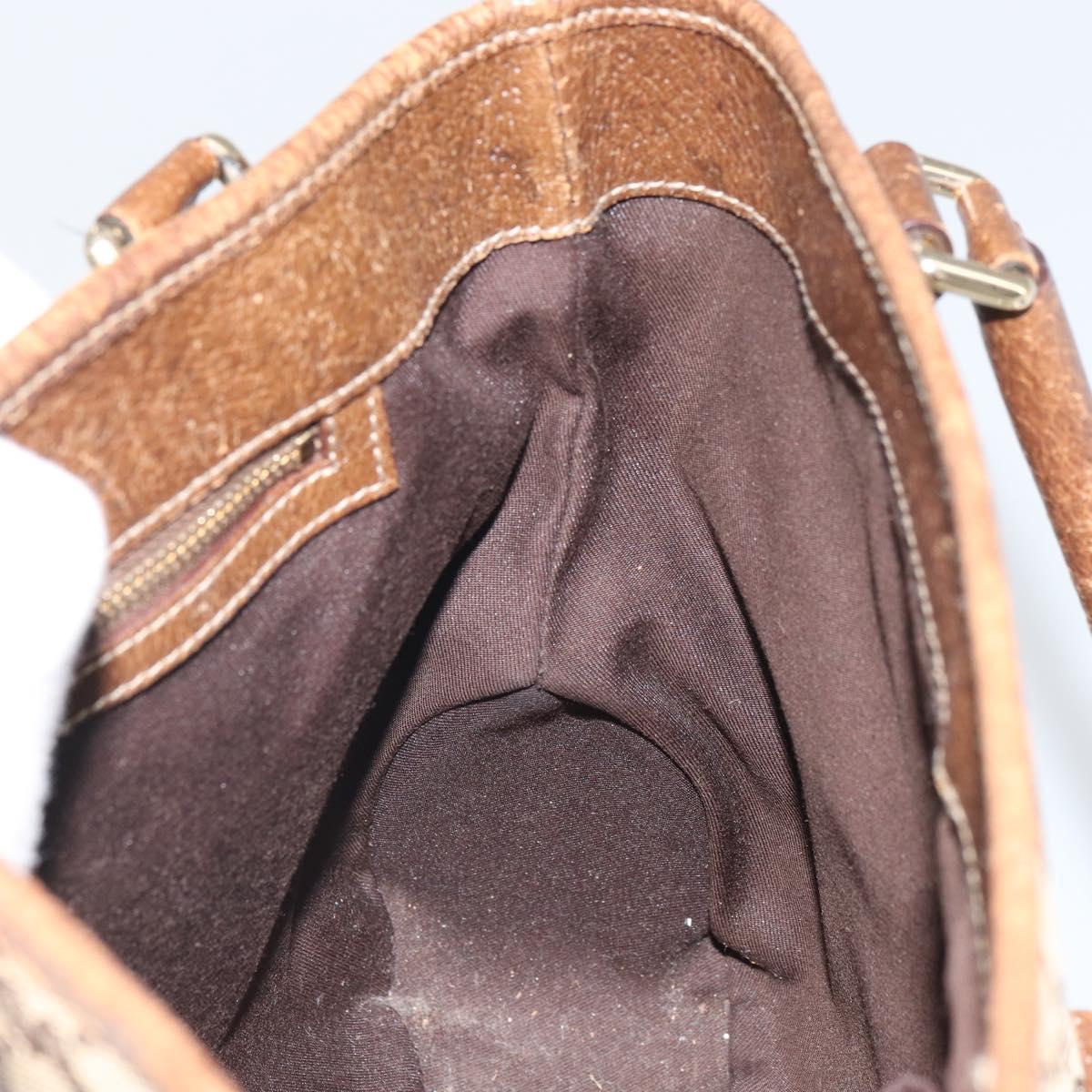 GUCCI GG Canvas Jackie Hand Bag Beige Gold 145817 Auth mr1884