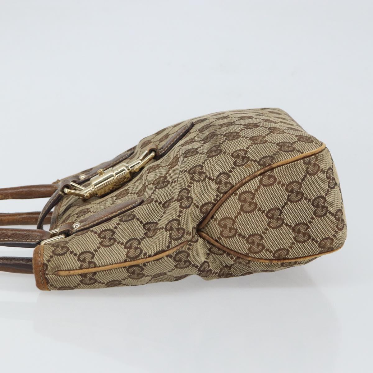GUCCI GG Canvas Jackie Hand Bag Beige Gold 145817 Auth mr1884