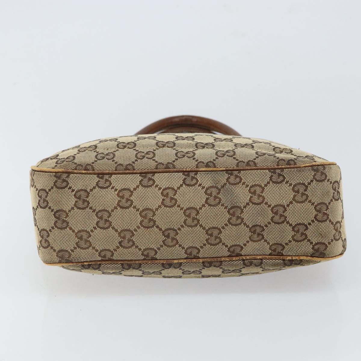 GUCCI GG Canvas Jackie Hand Bag Beige Gold 145817 Auth mr1884