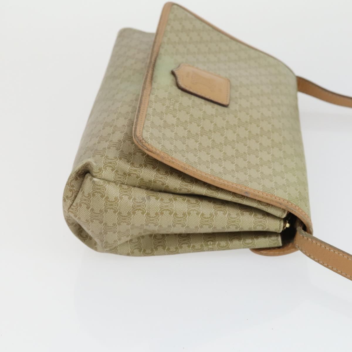 CELINE Macadam Canvas Shoulder Bag PVC Leather 3 Set Brown Beige Auth mr1885