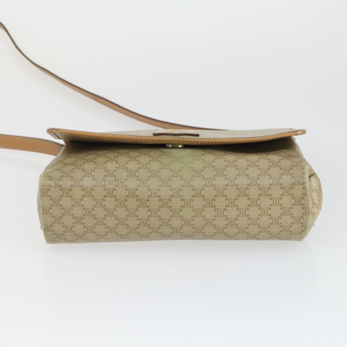 CELINE Macadam Canvas Shoulder Bag PVC Leather 3 Set Brown Beige Auth mr1885