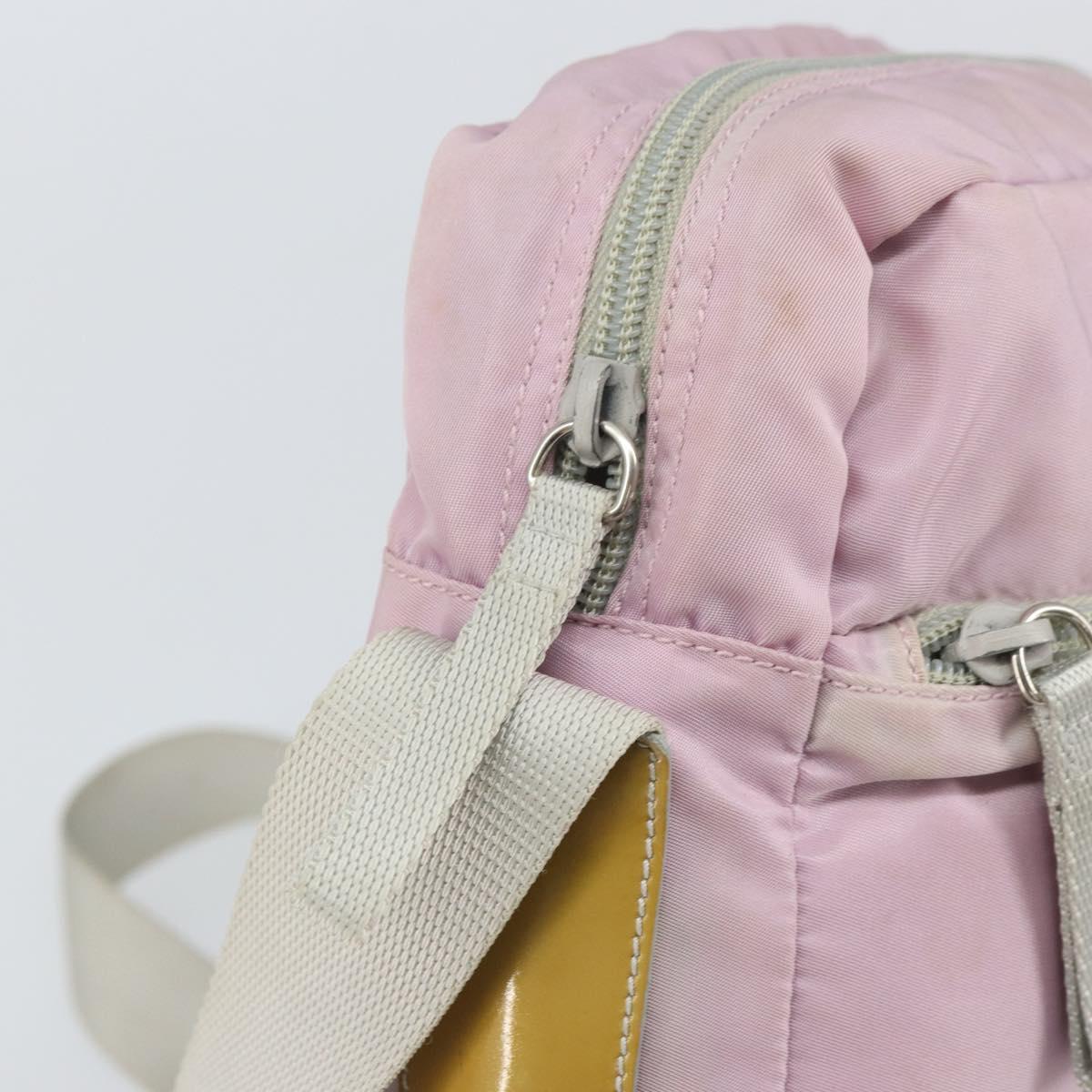 PRADA Shoulder Bag Nylon Pink Silver Auth mr1900