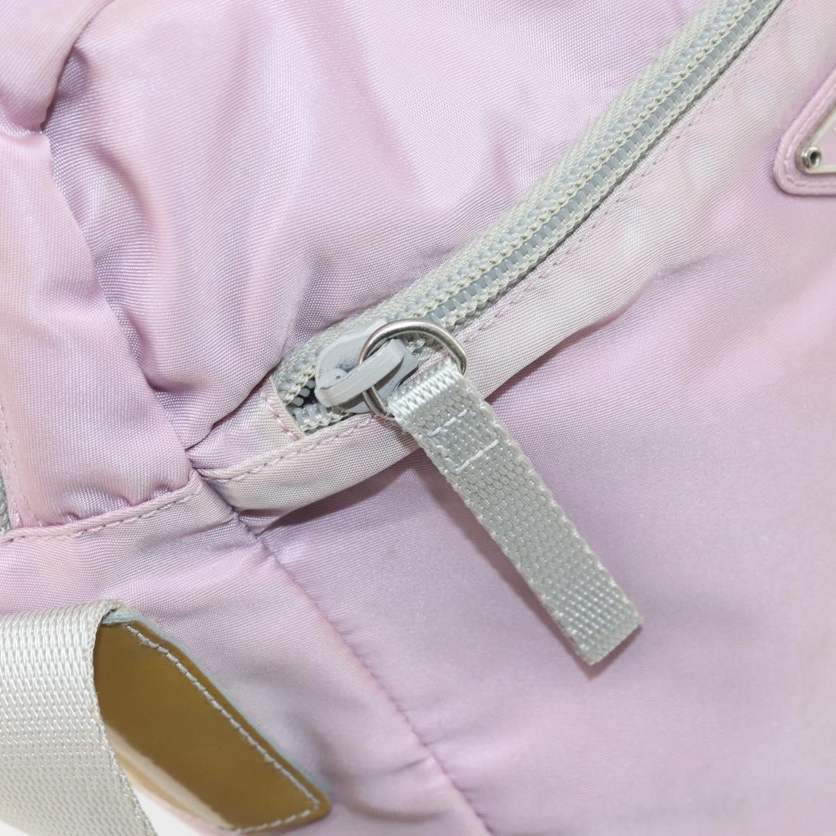 PRADA Shoulder Bag Nylon Pink Silver Auth mr1900