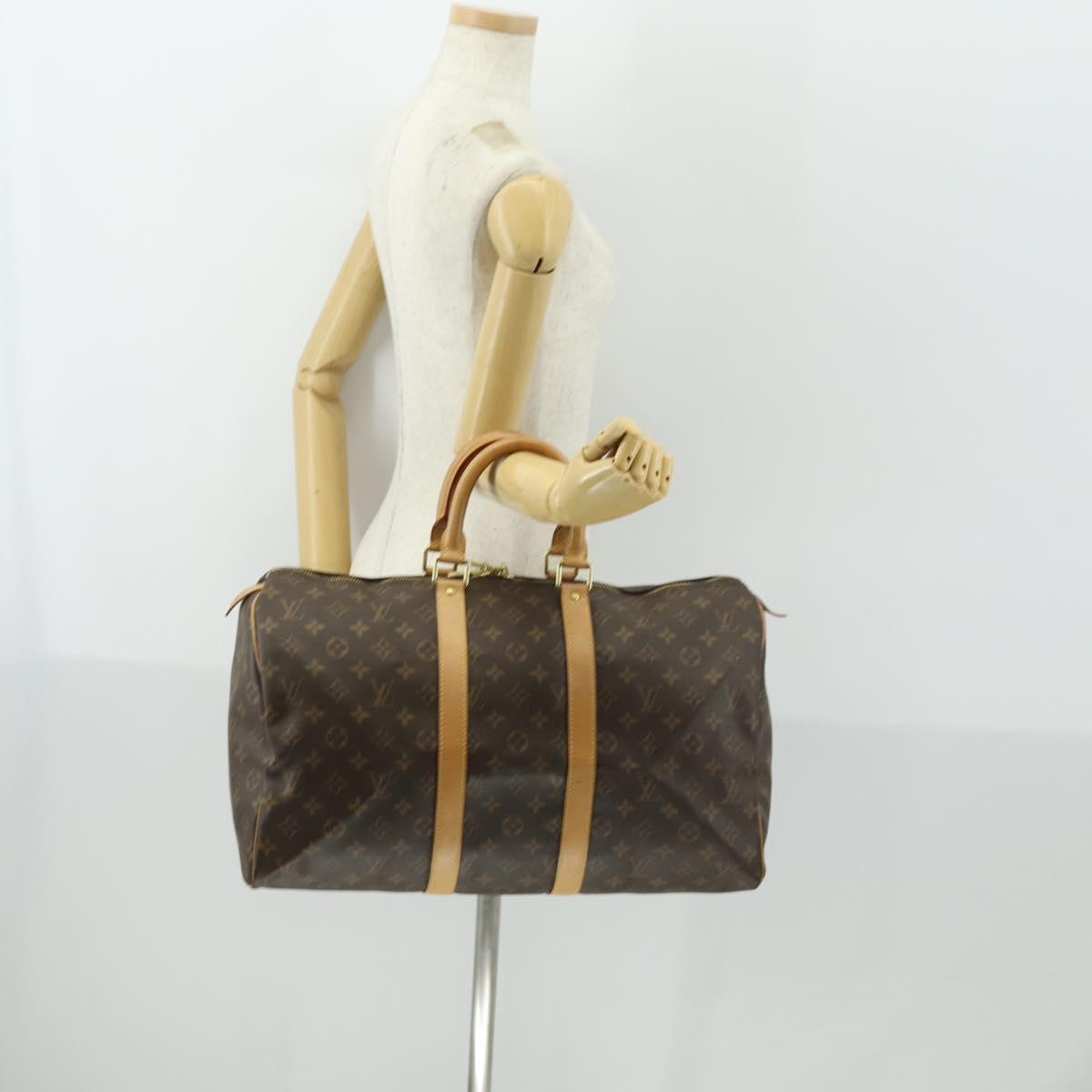 LOUIS VUITTON Monogram Keepall 45 Boston Bag M41428 LV Auth mr1913