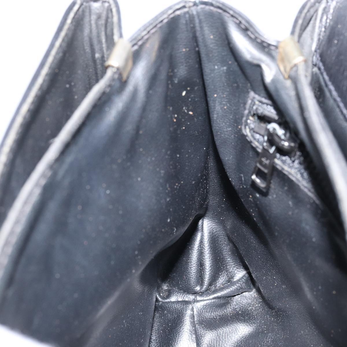 CELINE Shoulder Bag Leather Black Gold Auth mr1919