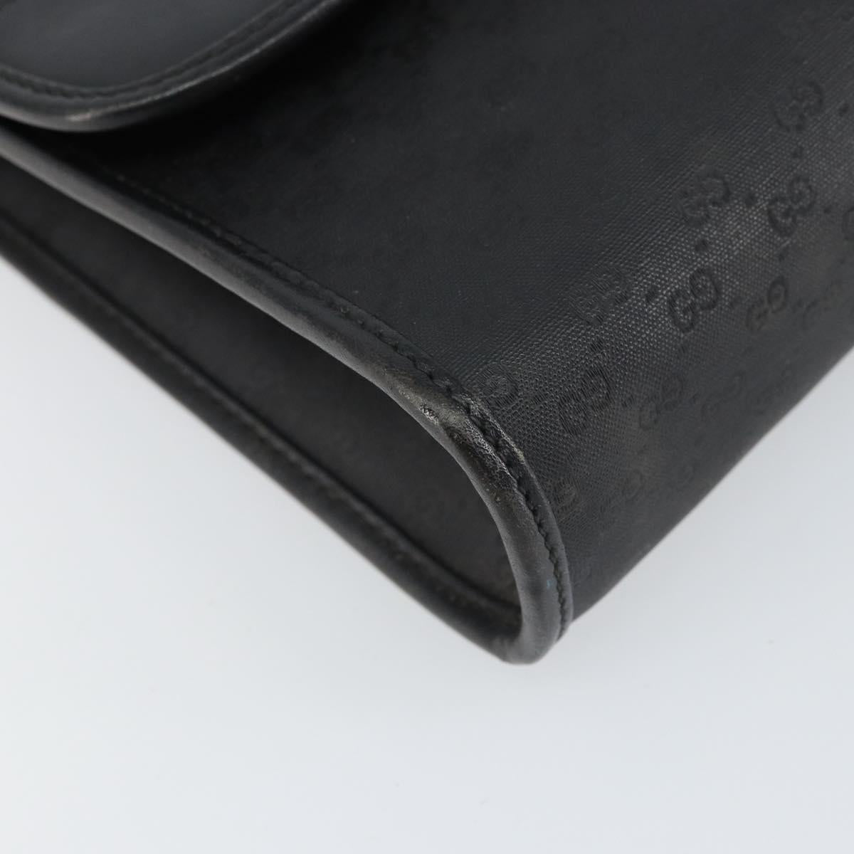 GUCCI Micro GG Supreme Shoulder Bag PVC Black Gold 004 14 0264 Auth mr1924