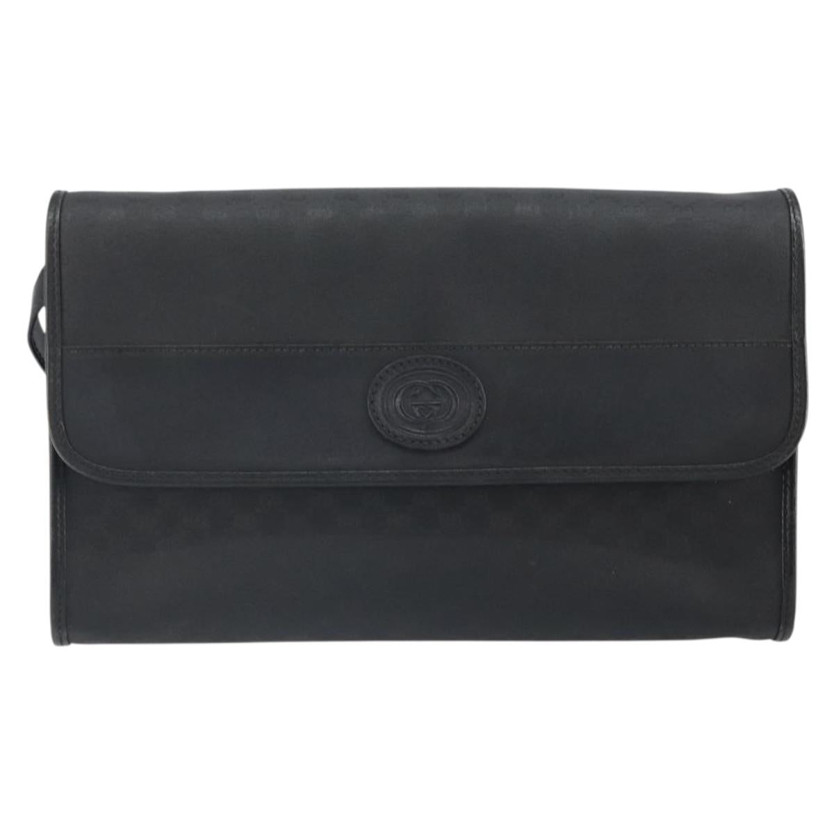 GUCCI Micro GG Supreme Shoulder Bag PVC Black Gold 004 14 0264 Auth mr1924