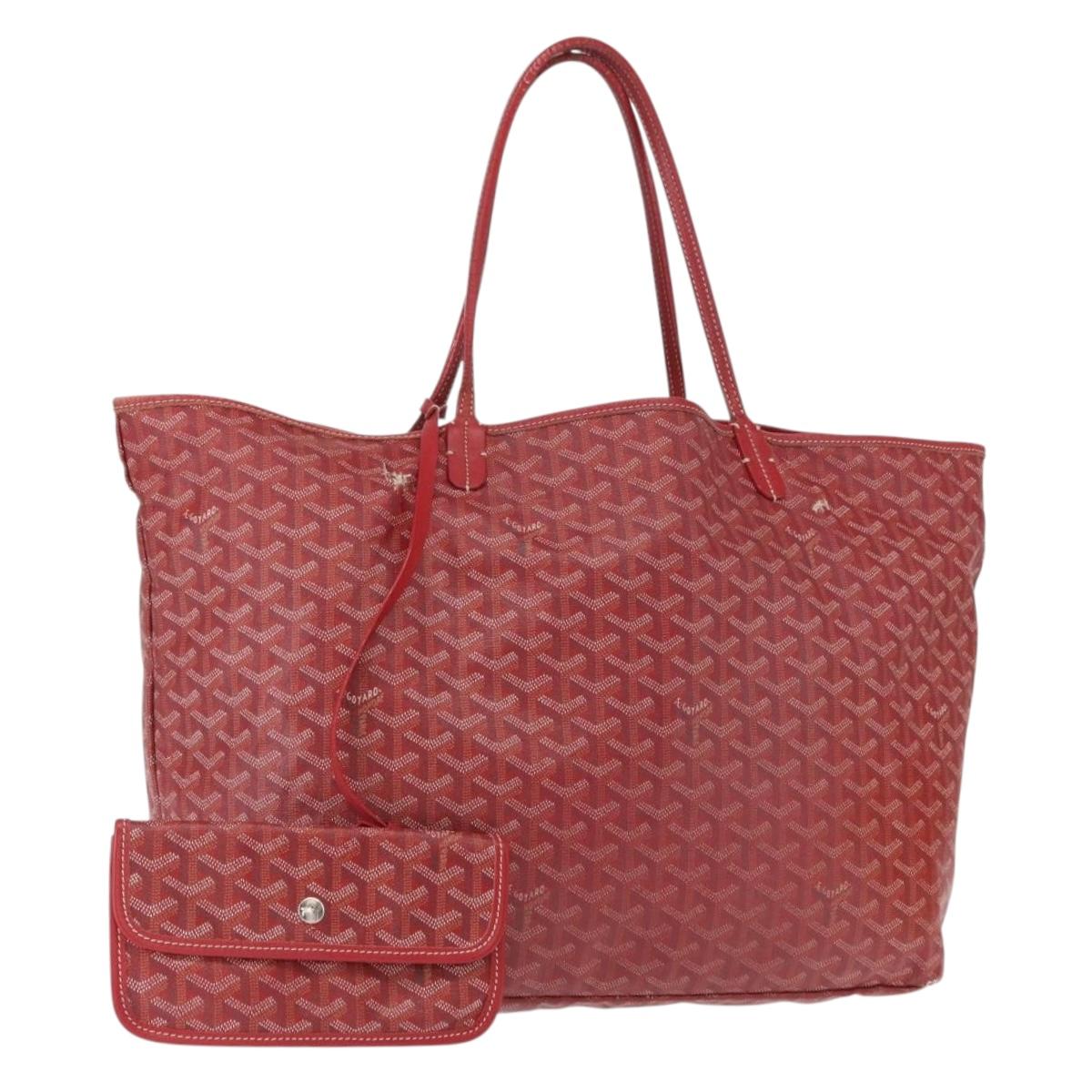 GOYARD Herringbone Saint Louis GM Tote Bag PVC Red Auth mr1936
