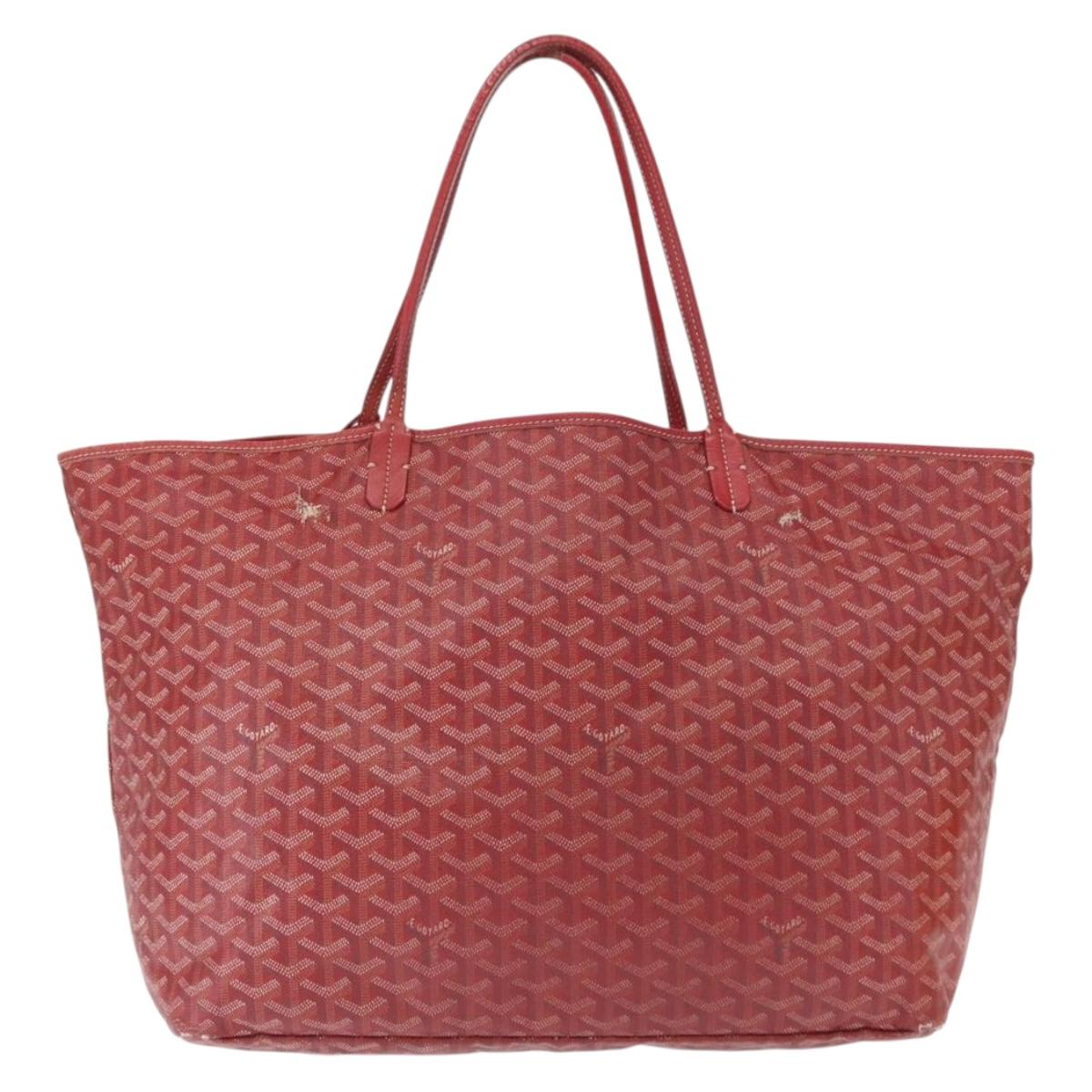 GOYARD Herringbone Saint Louis GM Tote Bag PVC Red Auth mr1936