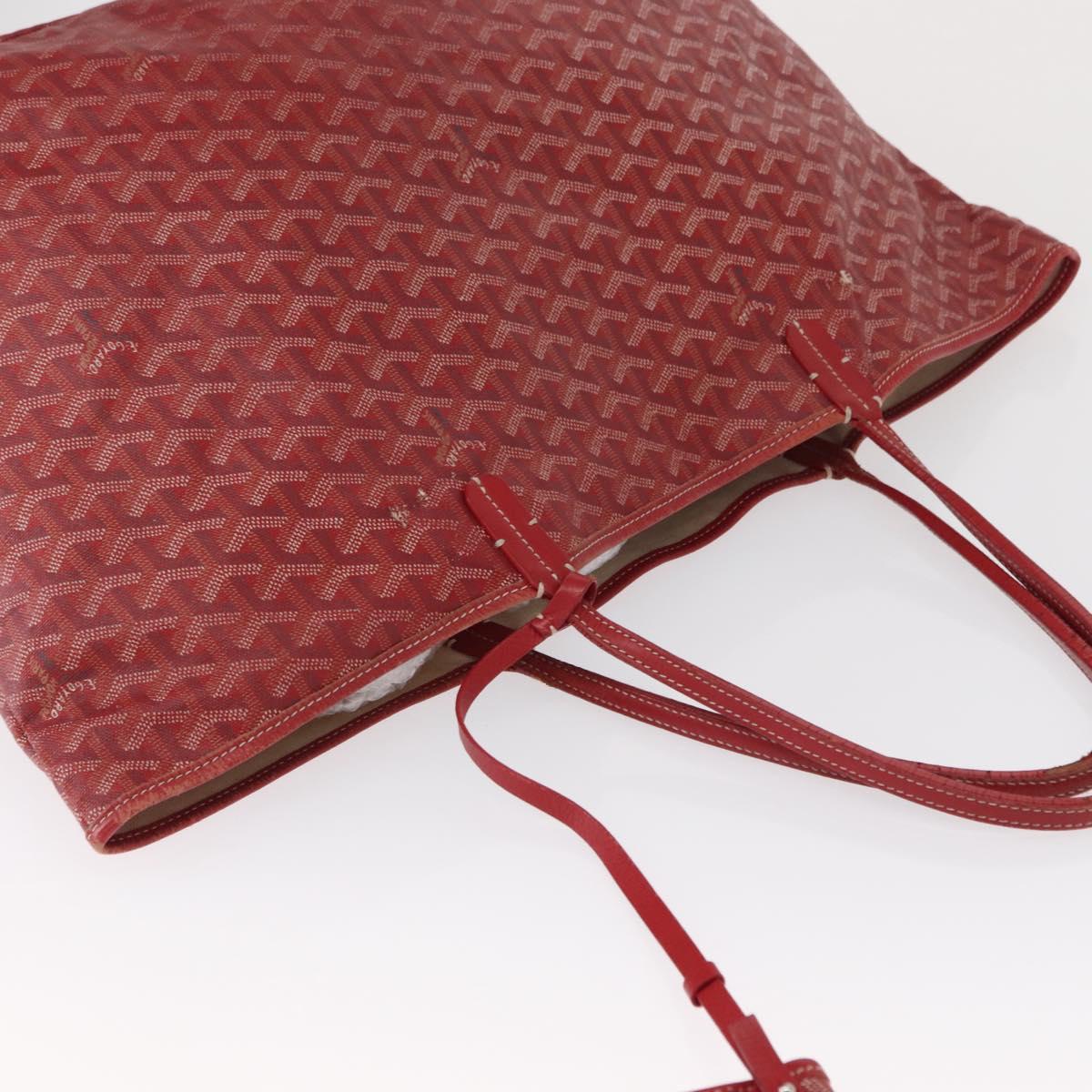 GOYARD Herringbone Saint Louis GM Tote Bag PVC Red Auth mr1936