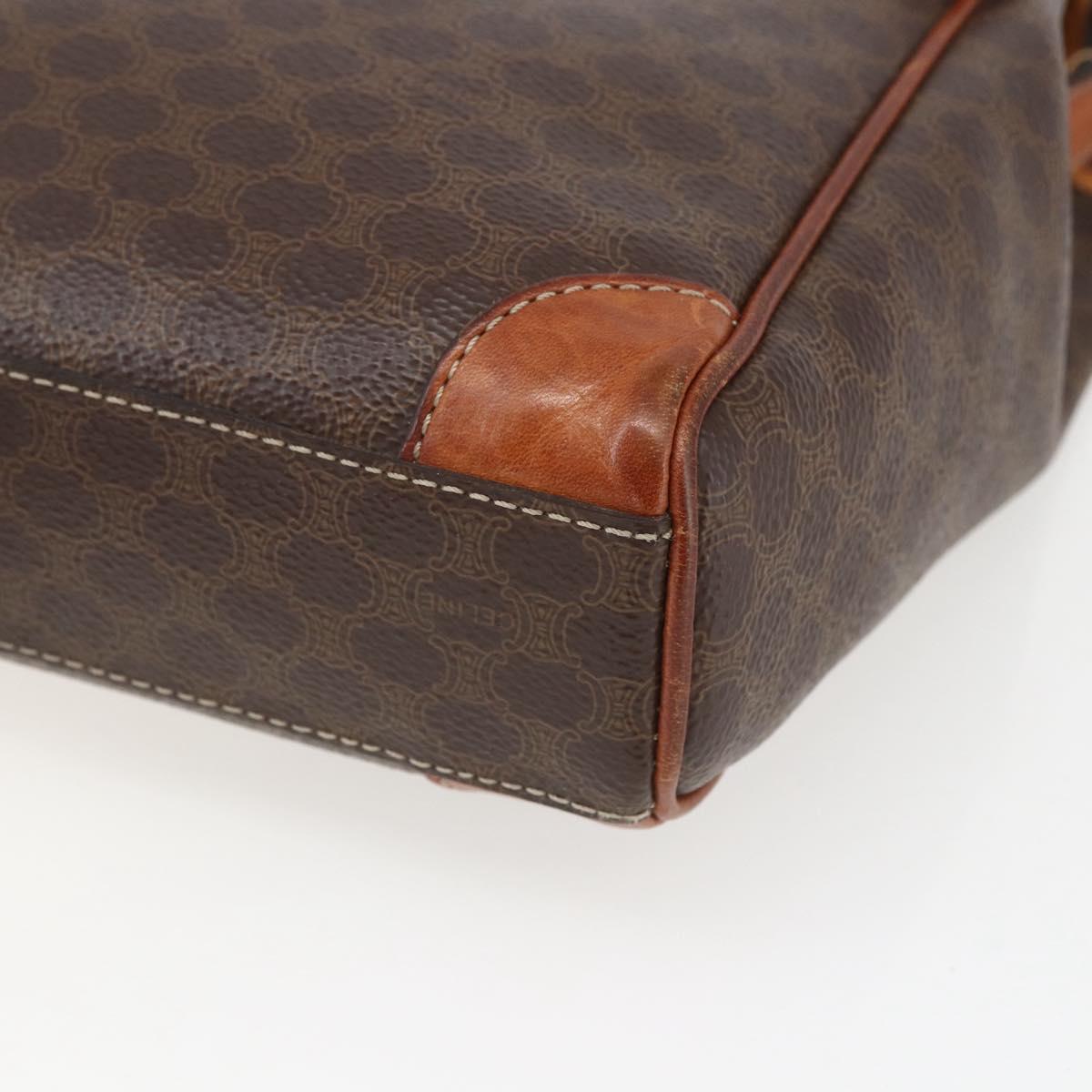 CELINE Macadam Canvas Shoulder Bag PVC Leather Brown Gold Auth mr1946