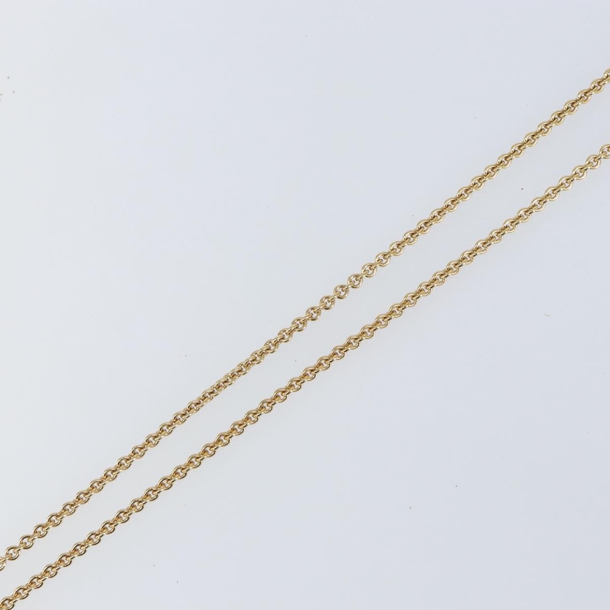Christian Dior Crystal Necklace metal Gold Tone Auth mr1949