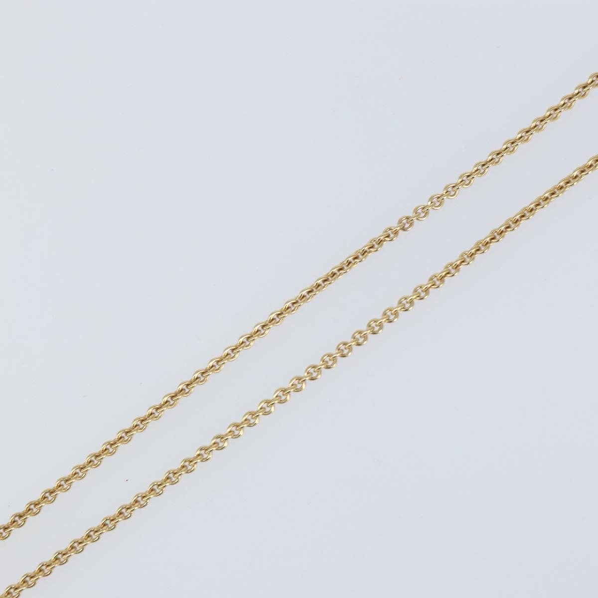 Christian Dior Crystal Necklace metal Gold Tone Auth mr1949