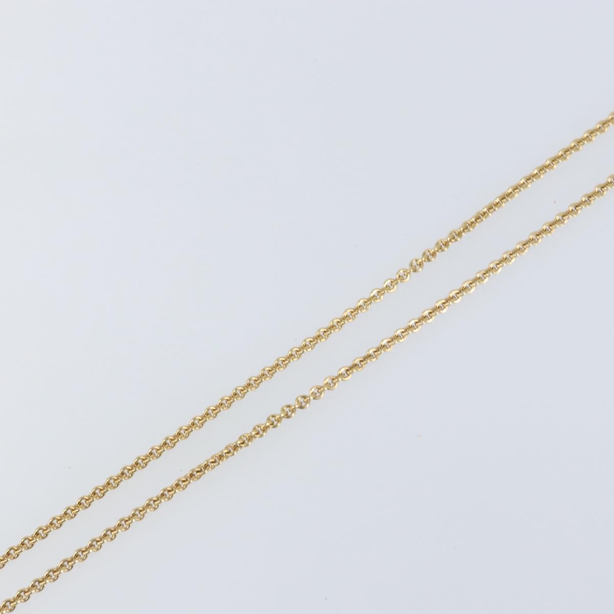 Christian Dior Crystal Necklace metal Gold Tone Auth mr1949